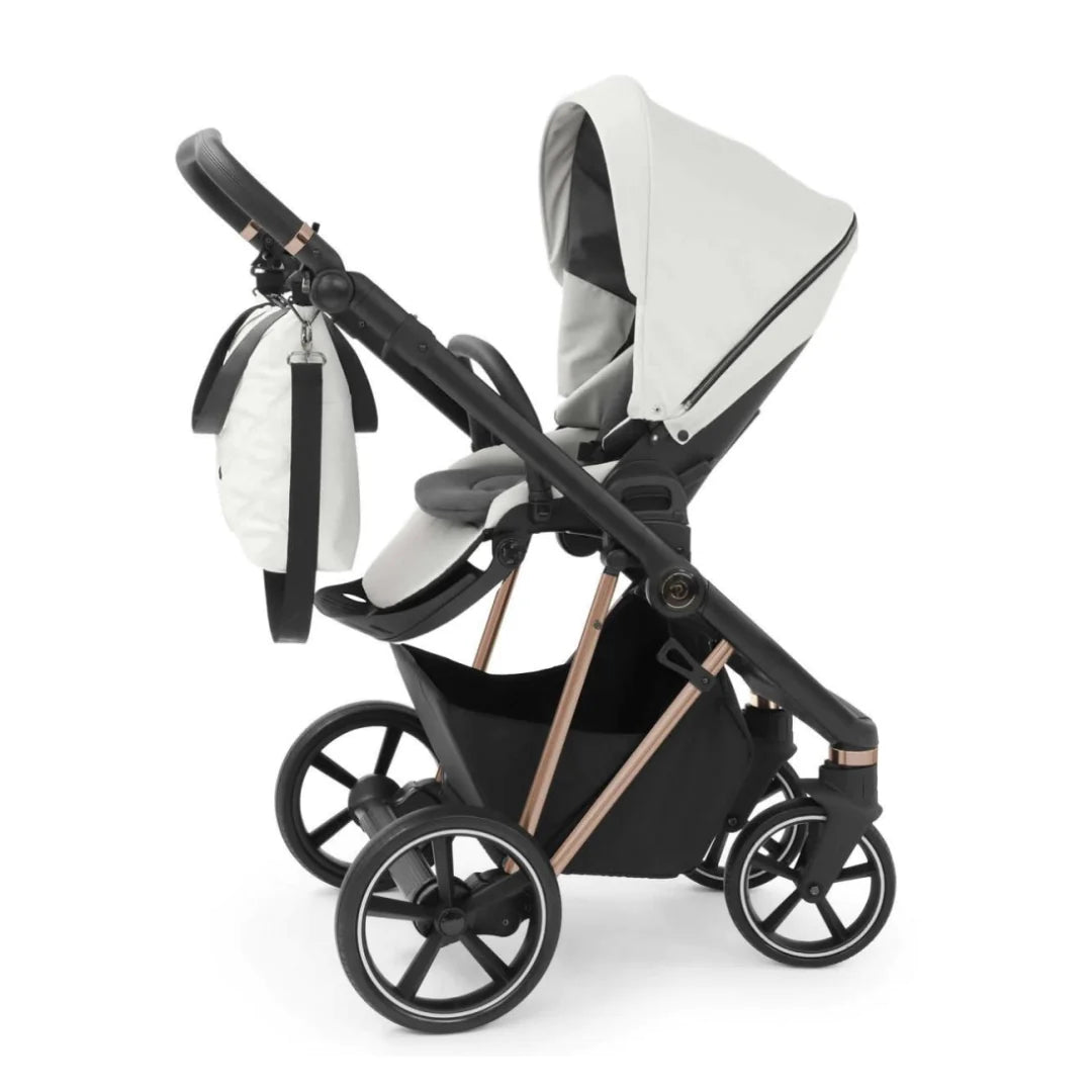 Babystyle Prestige 13 Piece Vogue Travel System - Ivory with Copper Gold Chassis (Black Handle)