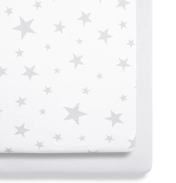 Snuz 2 Pack Crib Fitted Sheets - Stars