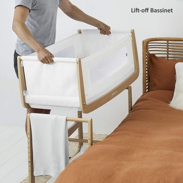 SnuzPod4 Bedside Crib Starter Bundle - Natural (White sheets)