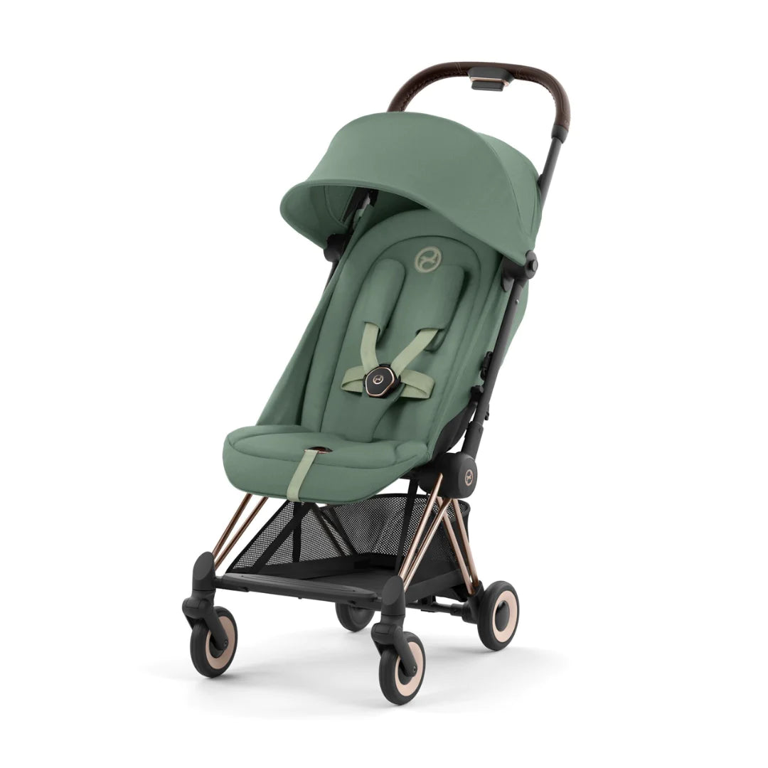 Cybex Coya Platinum Compact Stroller - Leaf Green on Rose Gold