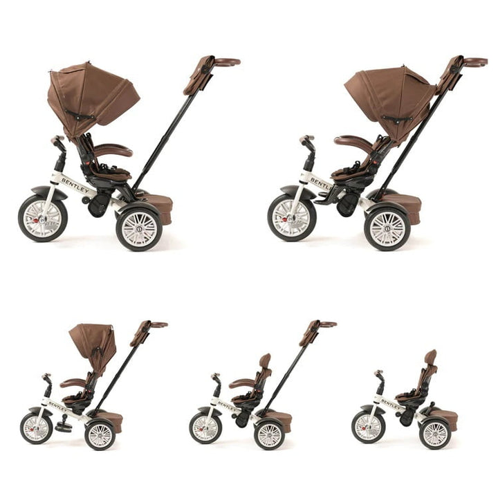 Bentley 6 in 1 Trike - Satin White / Brown