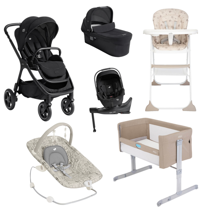 Joie Finiti Travel System + Complete Nursery Essentials Bundle - Eclipse