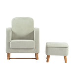 Bebe & Beyond Soother Nursing Chair + Stool – Boucle Collection Sage
