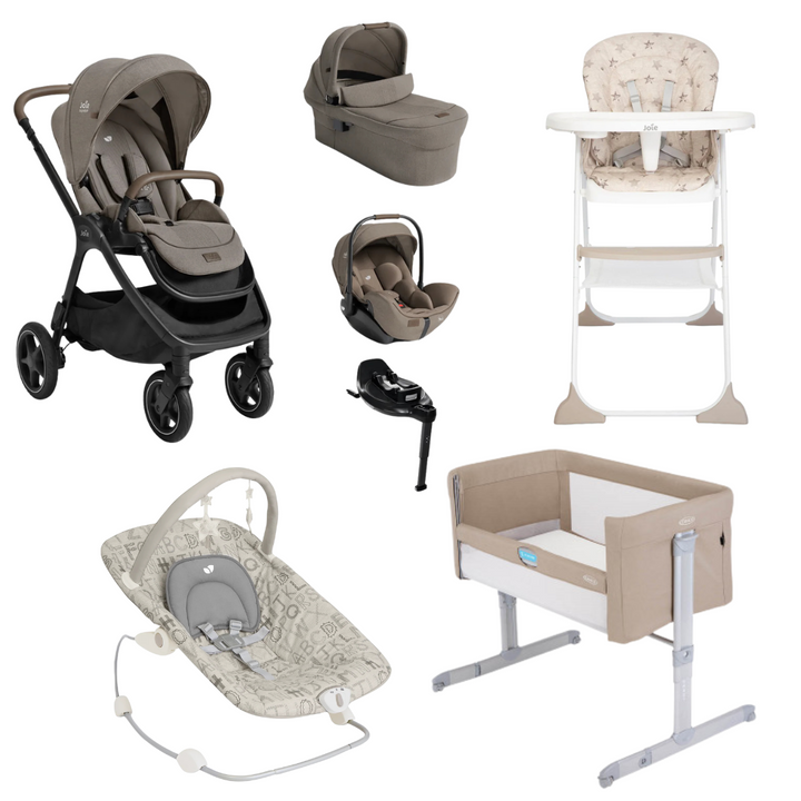 Joie Finiti Travel System + Complete Nursery Essentials Bundle - Maple