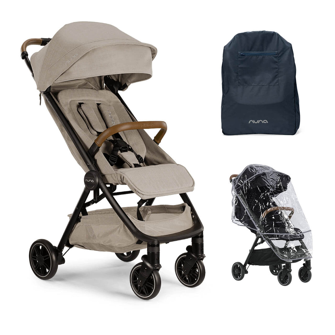 Nuna TRVL Compact Stroller with Raincover & Travel Bag - Hazelwood