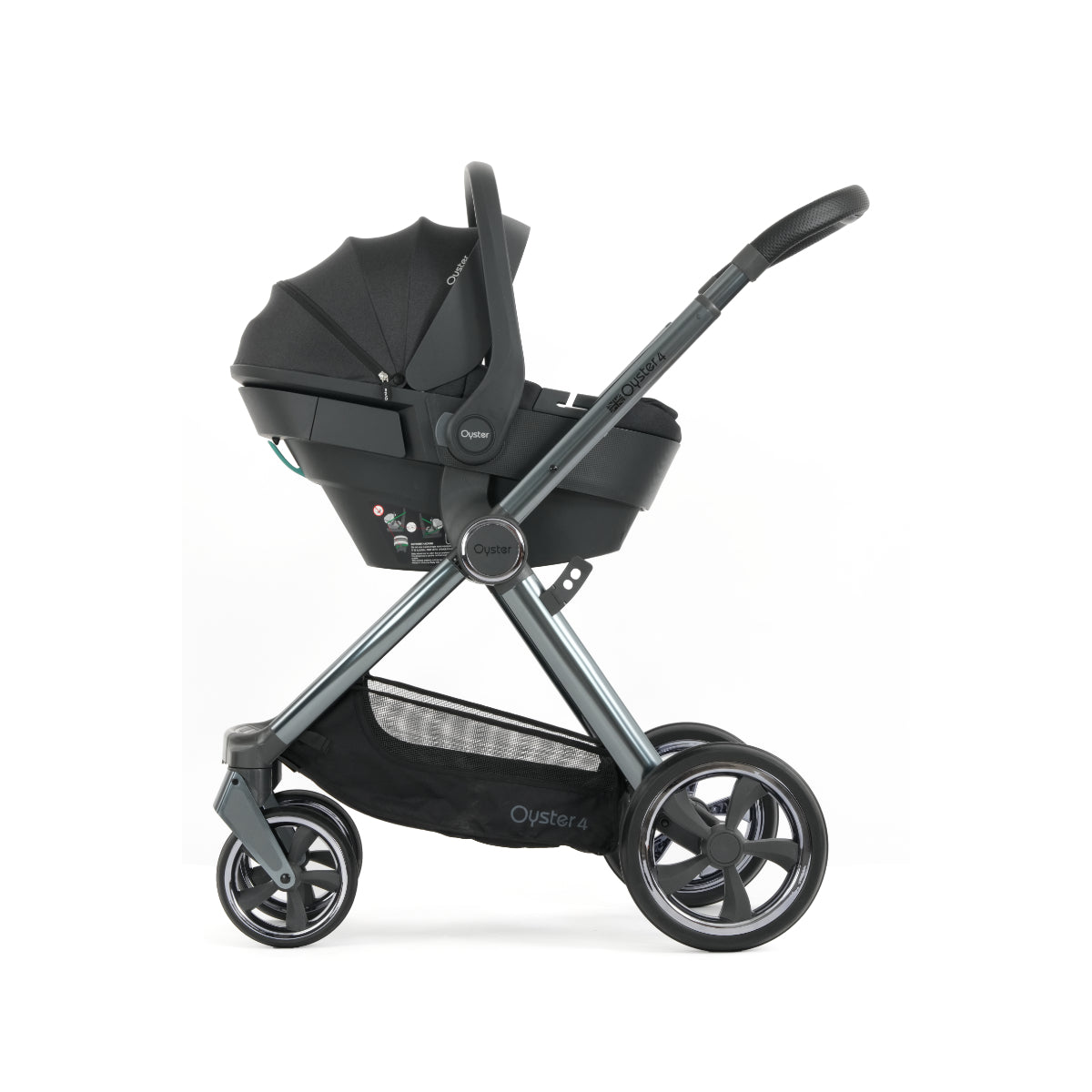 Oyster4 Luxury Travel System Bundle Inc Capsule 360 Car Seat - Carbonite