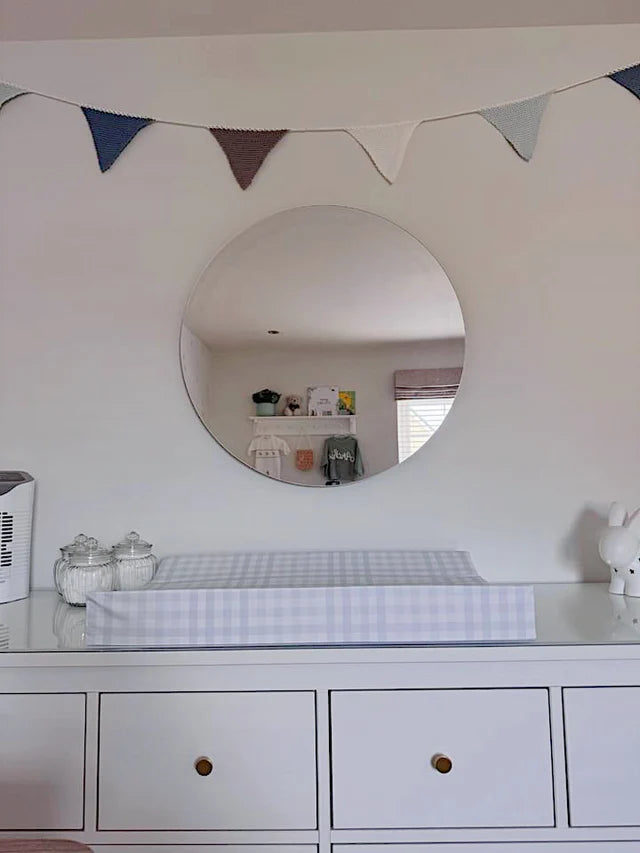 Bobbin & Bumble Anti-Roll Wedge Changing Mat - Baby Blue Gingham