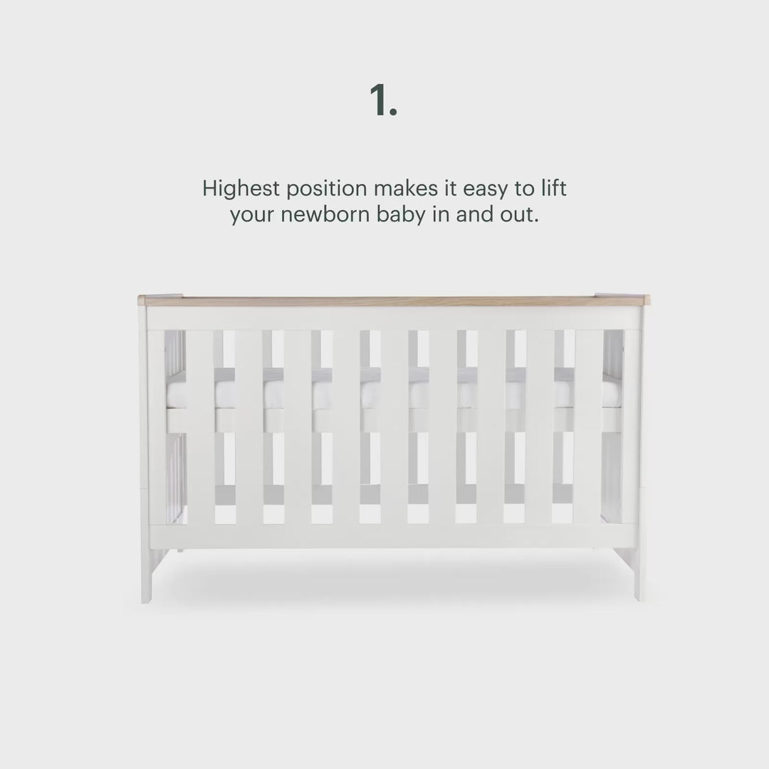 CuddleCo Burford 3 Piece Nursery Furniture Set - White & Oak