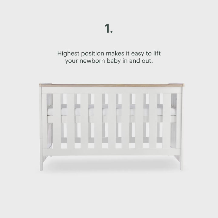 CuddleCo Burford 3 Piece Nursery Furniture Set - White & Oak