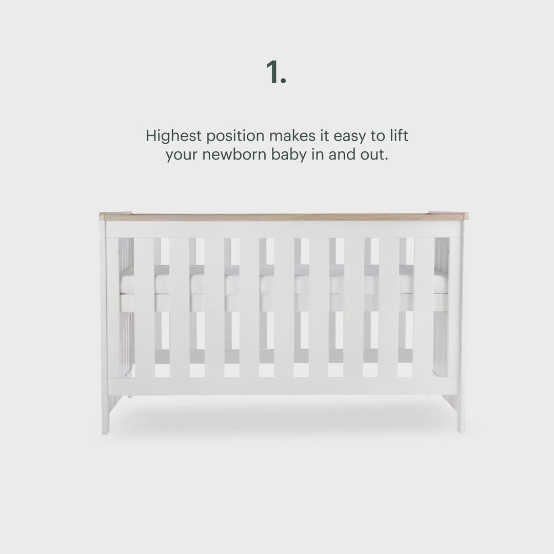CuddleCo Burford Cot Bed - White & Oak