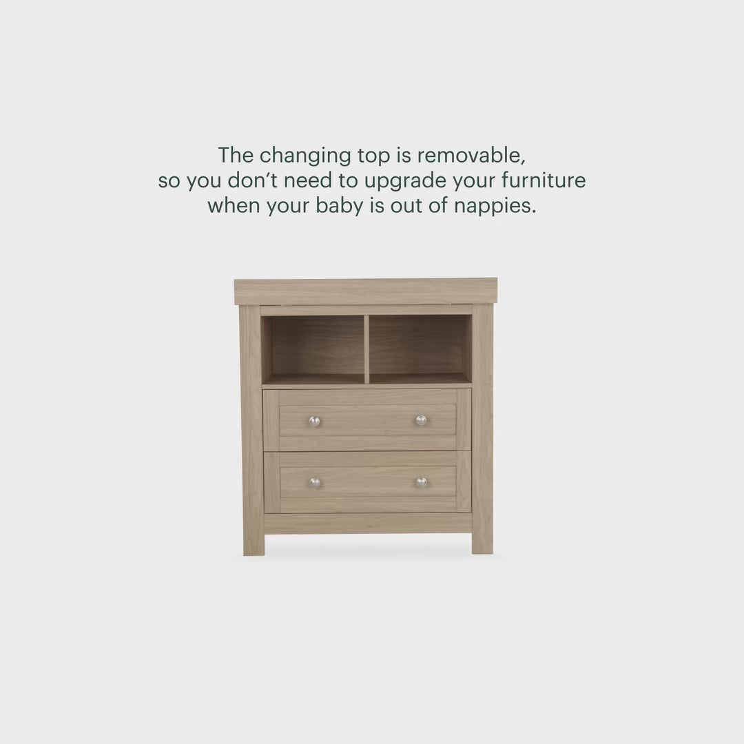 CuddleCo Burford 3 Piece Nursery Furniture Set - Oak