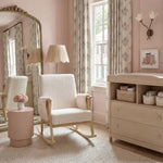 Bebe & Beyond Storyteller Nursing Chair & Stool – Off White Teddy Boucle
