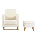 Bebe & Beyond Soother Nursing Chair + Stool – Boucle Collection Off White