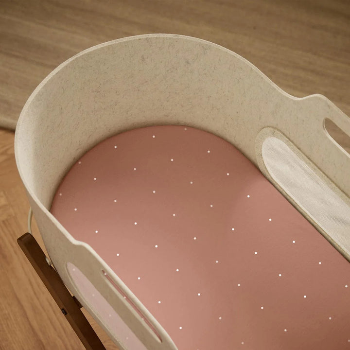 Snuz Moses Basket/Pram 2 Pack Fitted Sheets – Blush/Dot