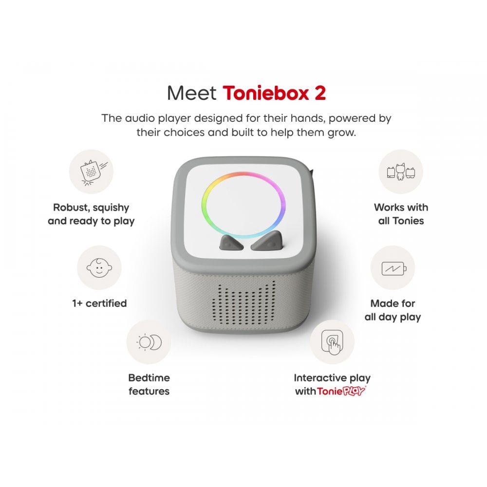 tonies Toniebox 2 Play Set with Paw Patrol Chase Tonie, Tonieplay Game & Tonieplay Controller - Moon Grey