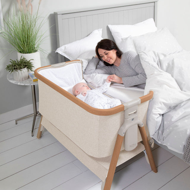 Tutti Bambini CoZee® Bedside Crib - Scandinavian Walnut/Ecru