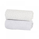 Tutti Bambini CoZee Bedside Crib Fitted Sheets 2 Pack - Grey & Cloud