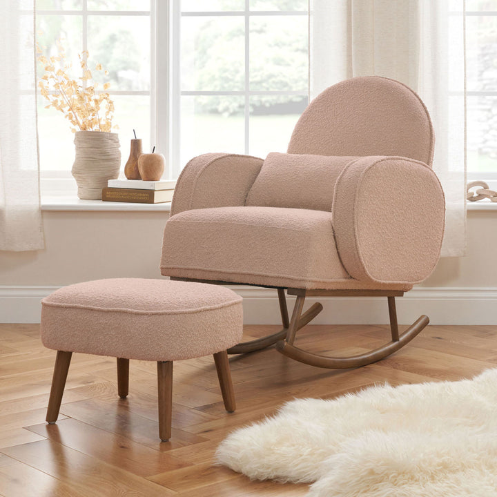 Tutti Bambini Micah Rocking Chair & Footstool - Boucle Blush