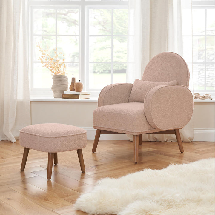 Tutti Bambini Micah Rocking Chair & Footstool - Boucle Blush