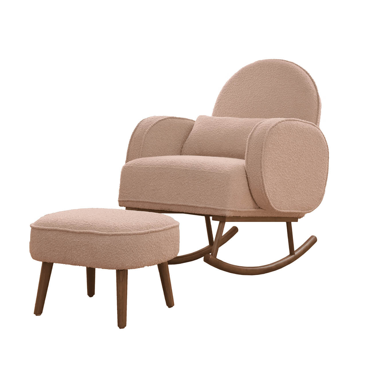 Tutti Bambini Micah Rocking Chair & Footstool - Boucle Blush ...