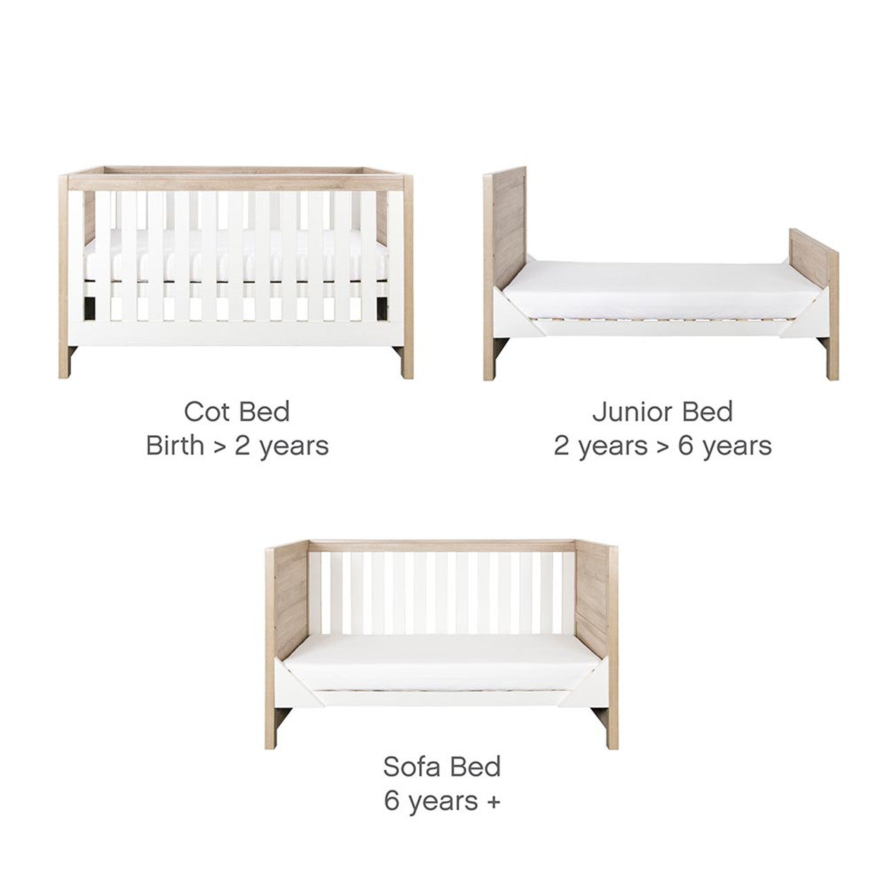 Tutti Bambini Modena Cot Bed - Oak/White