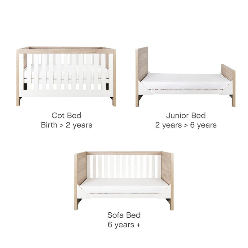 Tutti Bambini Modena Cot Bed - Oak/White