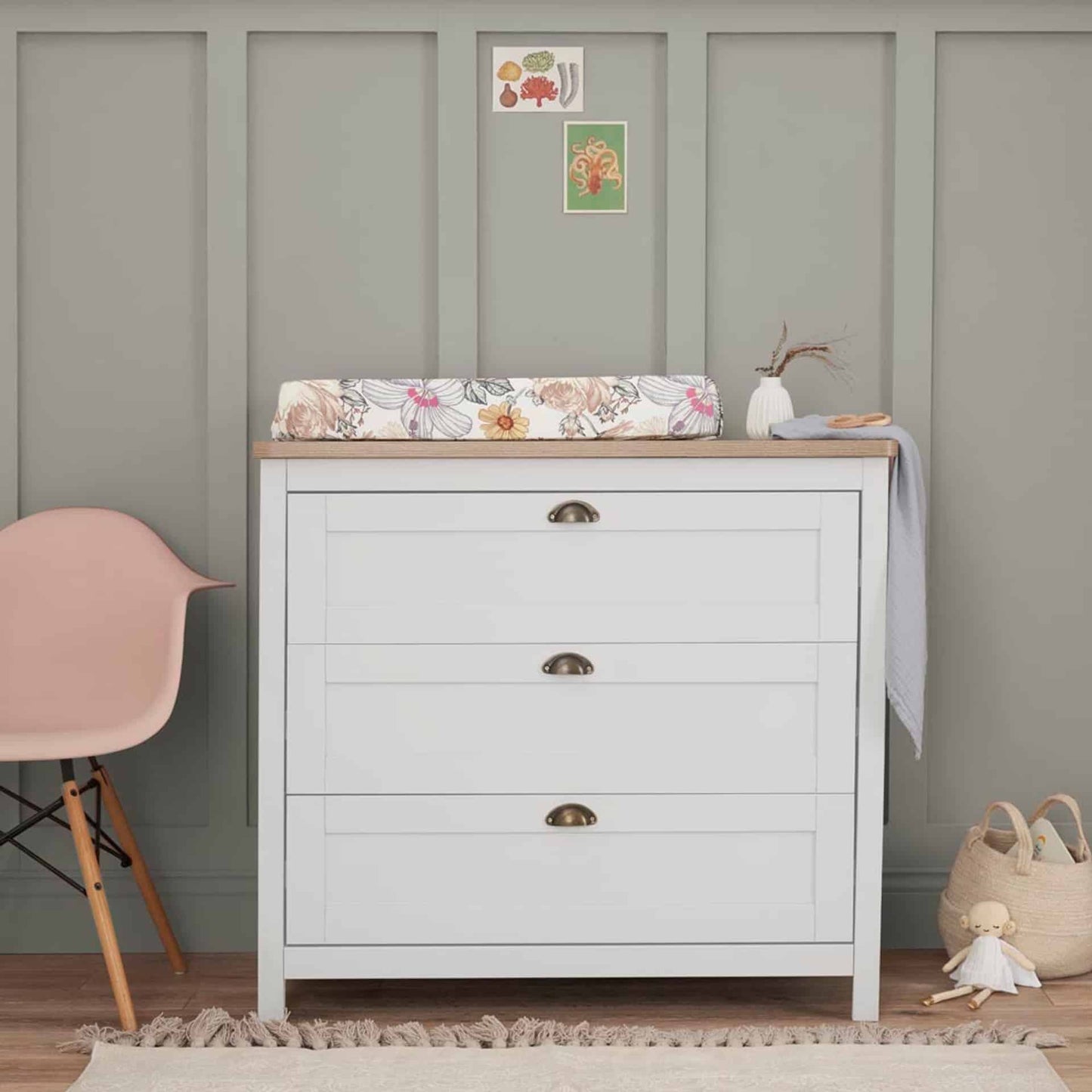 Tutti Bambini Verona Changing Unit - White/Oak