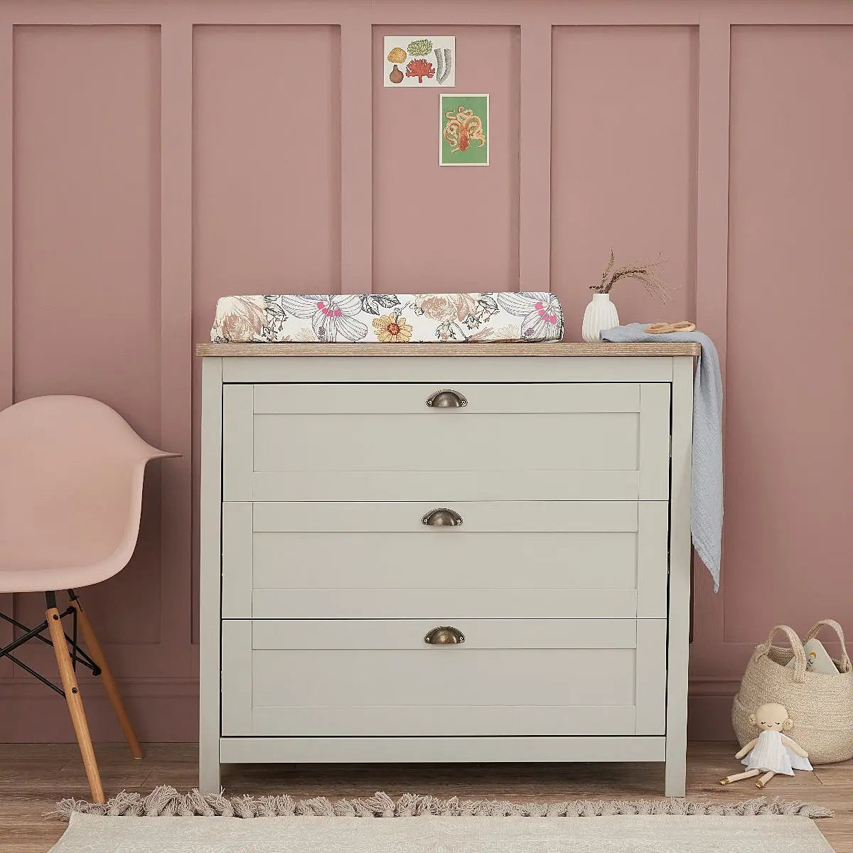Tutti Bambini Verona Changing Unit - Dove Grey/Oak