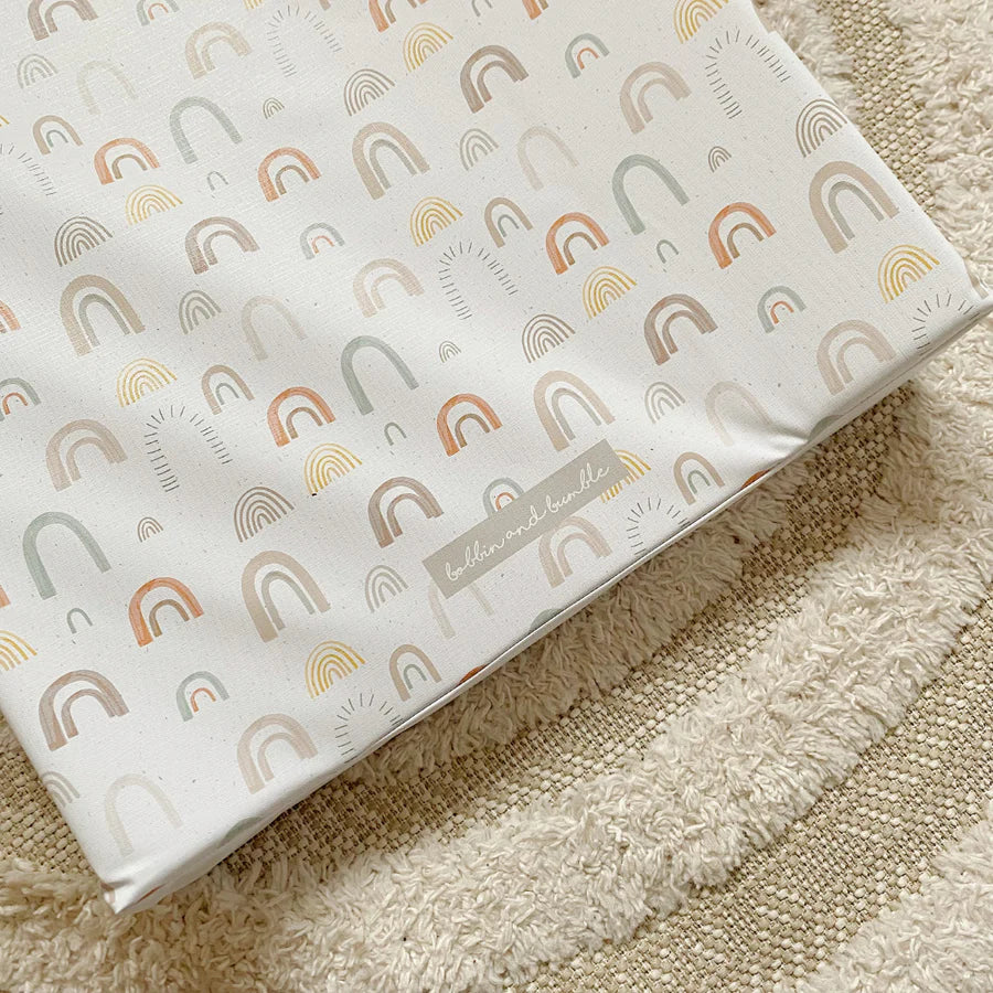 Bobbin & Bumble Anti-Roll Wedge Changing Mat – Abstract Rainbow
