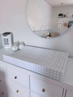 Bobbin & Bumble Anti-Roll Wedge Changing Mat - Baby Blue Gingham