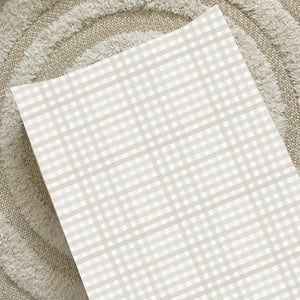 Bobbin & Bumble Anti-Roll Wedge Changing Mat - Beige Cream Gingham