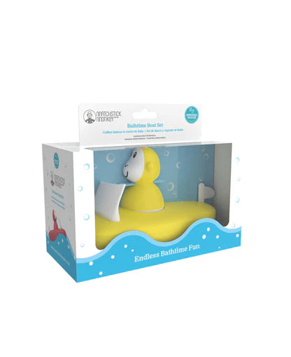 Matchstick Monkey Bathtime Boat Set - Yellow