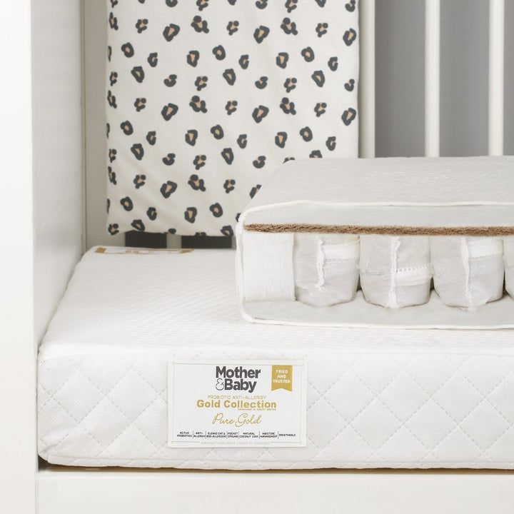 Mother&Baby Pure Gold Anti-Allergy Coir Pocket Sprung Cot bed Mattress 140 x 70cm