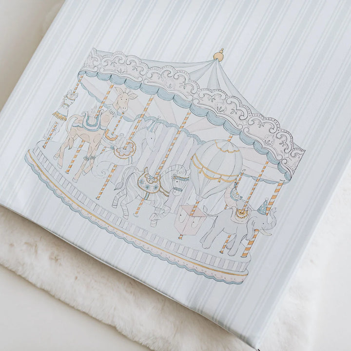 Gilded Bird Carousel Blue Stripe Wedge Mat