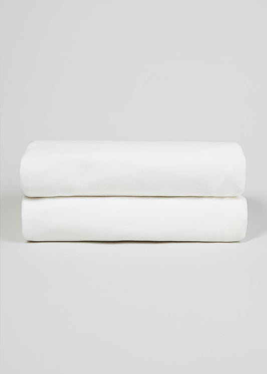Cuddles Collection Two Pack Cot Bed Jersey Sheets - White