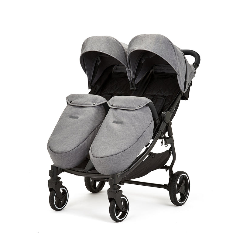 Ickle Bubba Venus Prime Twin Double Stroller Including Carrycot - Space Grey