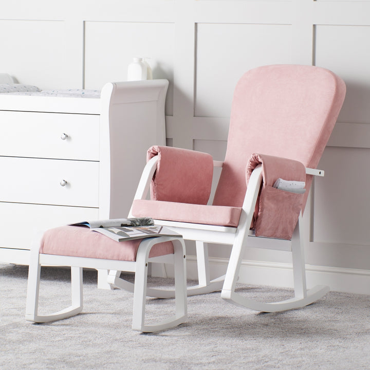 Ickle Bubba Dursley Rocker Chair and Stool - Blush Pink