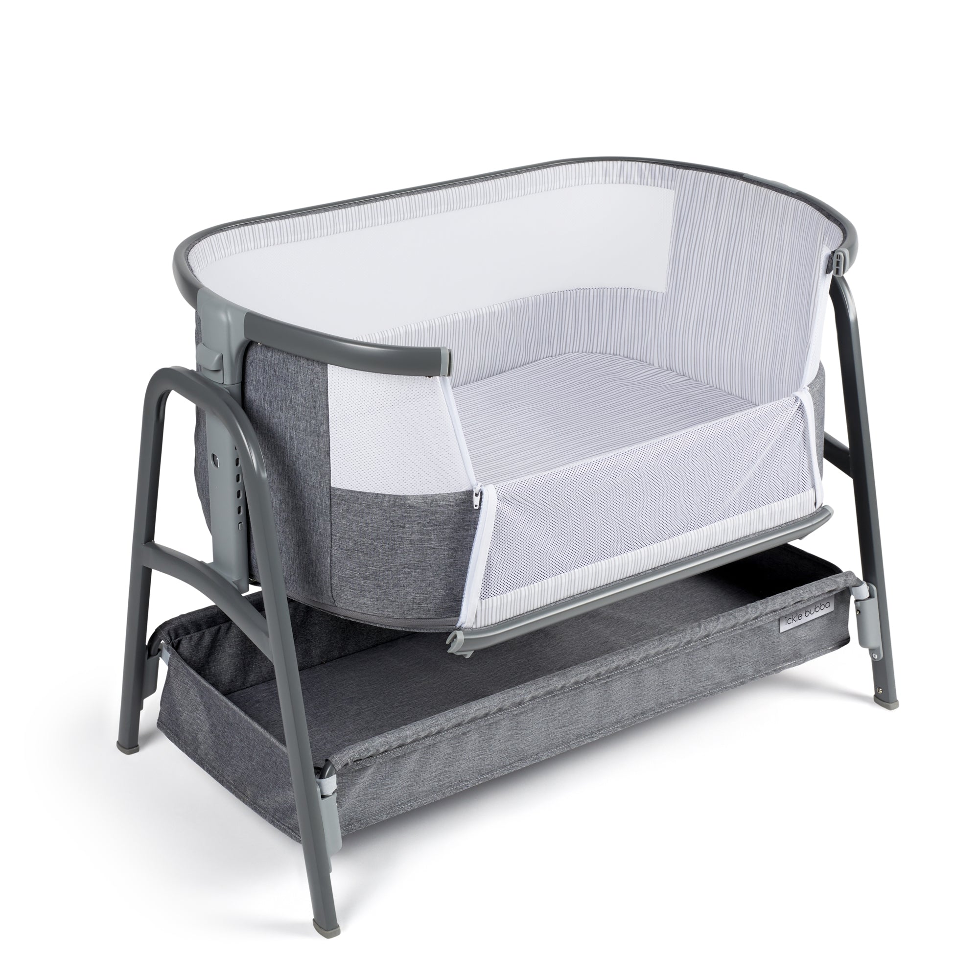 Ickle Bubba Bubba Me Bedside Crib Grey