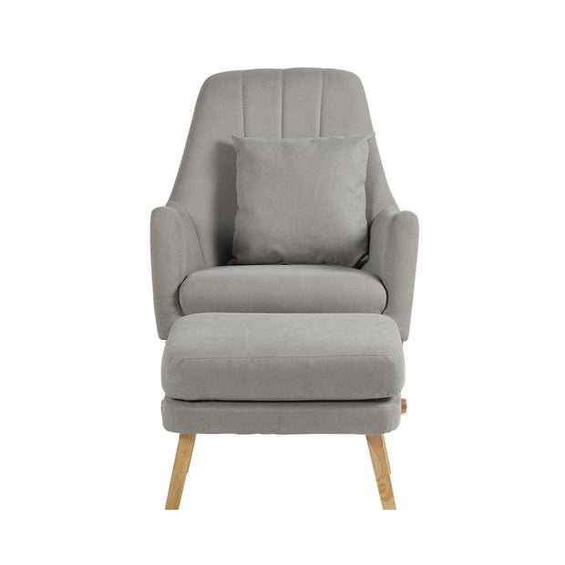 Ickle Bubba Eden Deluxe Nursery Chair and Stool - Pearl Grey