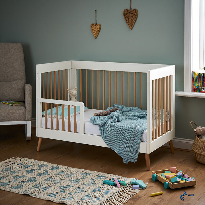 Obaby Maya Mini Cot Bed - White/Natural