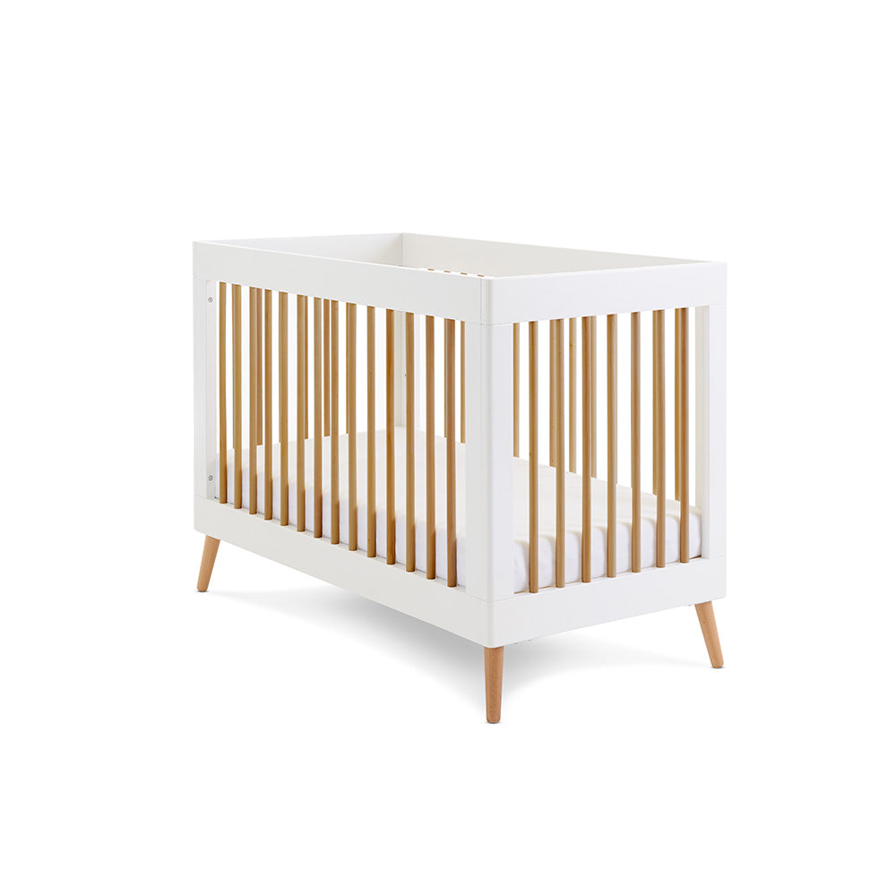 Obaby Maya Mini Cot Bed - White/Natural