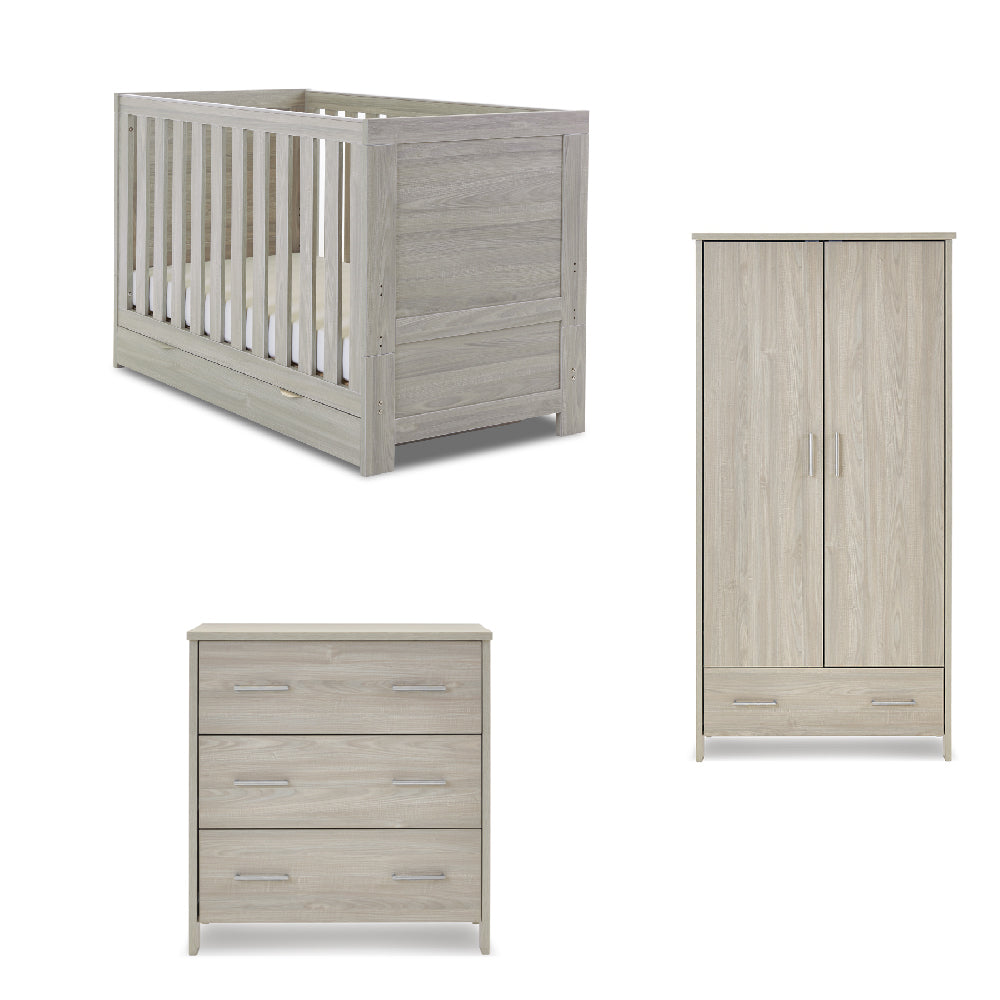 Obaby Nika 3 Piece Room Set - Grey Wash