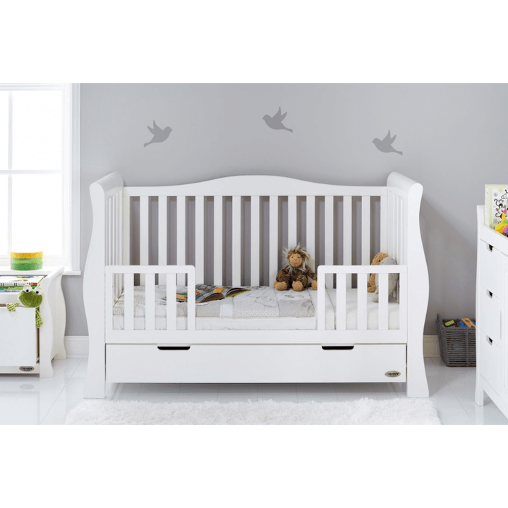 Obaby Stamford Luxe Sleigh Cot Bed - White