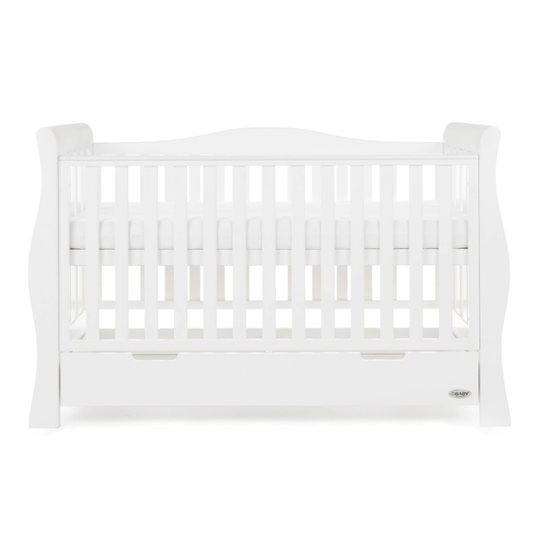 Obaby Stamford Luxe Sleigh Cot Bed - White