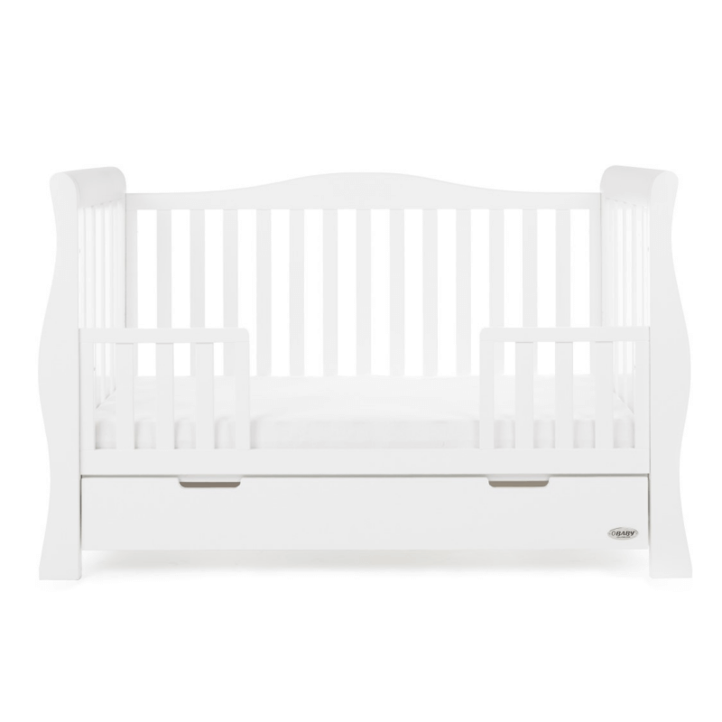 Obaby Stamford Luxe Sleigh Cot Bed - White