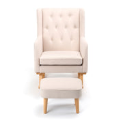 Babymore Lux Nursing Chair with Footstool – Cream
