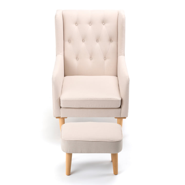 Babymore Lux Nursing Chair with Footstool – Cream