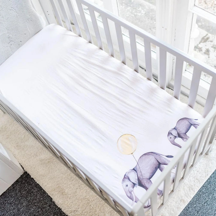 EX DISPLAY Gilded Bird Elephant Parade Fitted Cot Sheet