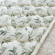 Guilded Bird Linen Leaves Green Quilted Playmat