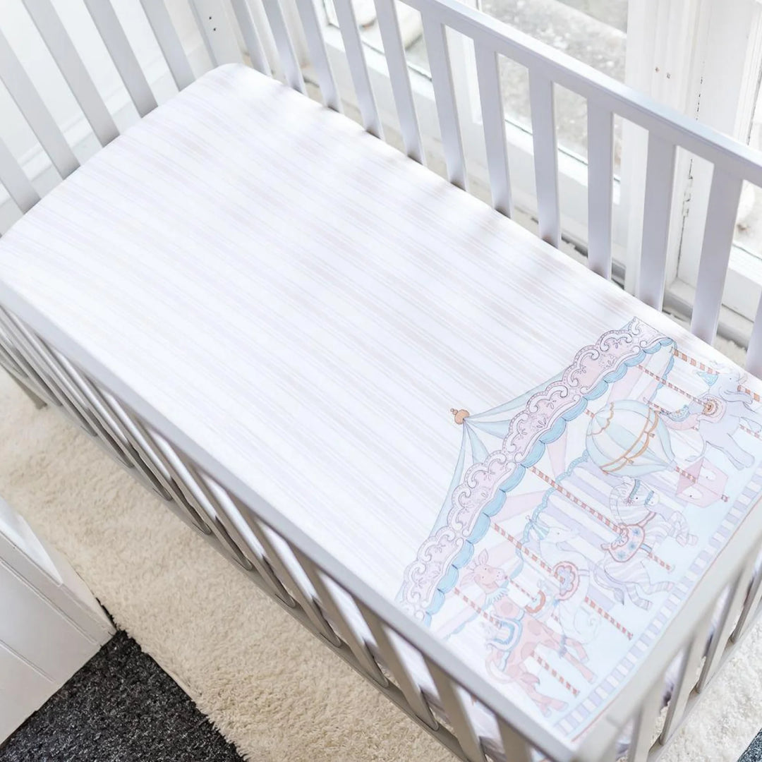 Gilded Bird Carousel Fitted Cot Sheet